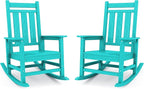 Oversized Outdoor Rocking Chair Set of 2, HDPE Patio Rockers, Aruba | | by KINGYES