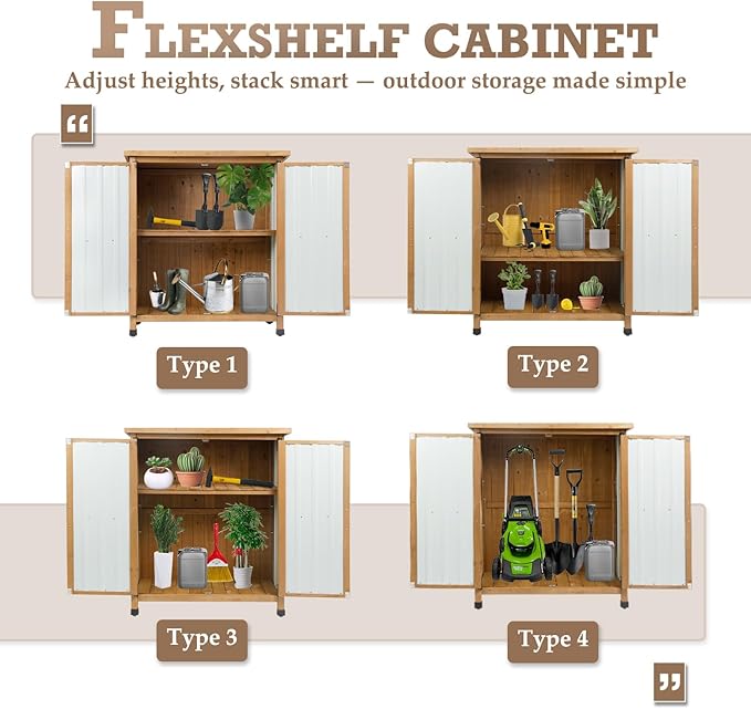 Small Outdoor Storage Cabinet for Patio, Weatherproof Lockable Deck Storage | - Image 4