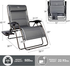 Timber Ridge Oversized Zero Gravity Chair, 33In Wide XXL Zero Gravity Reclining - Image 3