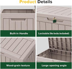 50 Gallon Outdoor Storage Box Waterproof Lockable Deck Boxes | UV Resistant - Image 7
