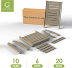 GREENVINES Outdoor Rocking Chairs Set of 2, HDPE Rocker, Desert Brown | Wood - Image 7