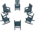 Oversized Outdoor Rocking Chairs Set of 6, 380lbs Heavy-Duty Large Patio Rocker by CIOKEA