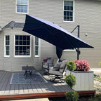 PURPLE LEAF Patio Umbrella Outdoor 10' x 10' Square Easy Assembly Navy | - Image 2