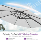PURPLE LEAF Cantilever Umbrella 10 Feet Round Smooth 360° Rotation White | - Image 5