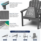 Stackable Adirondack Chairs Set of 4, Compact HDPE - Image 5