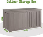 Outdoor Storage Box, 180 Gallon Large Outdoor Resin Deck Box, Storage - Image 2