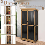 Outdoor Storage Cabinet, Wood & Metal Storage Shed - Image 5