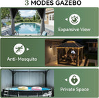 Aoxun 8x8FT Metal Frame Outdoor Gazebo, Dark Gray | UPF50+ Protection 50×50mm - Image 4