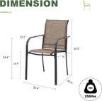 Outdoor Chairs Set of 2, Stackable Patio Dining Chairs - Image 2