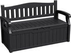 Greesum 80 Gallon Deck Box Storage Bench, Patio Furniture, Dark Black | Lockable - Image 7