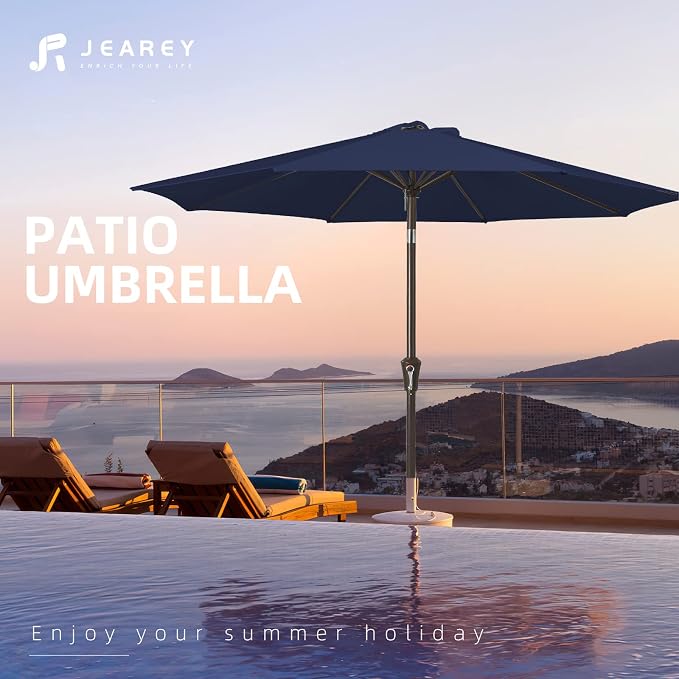 JEAREY 9FT Outdoor Patio Umbrella, Market Umbrella - Image 7