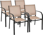 GIANTEX Set of 4 Outdoor Patio Chairs, Stackable Lawn Chairs - Image 9