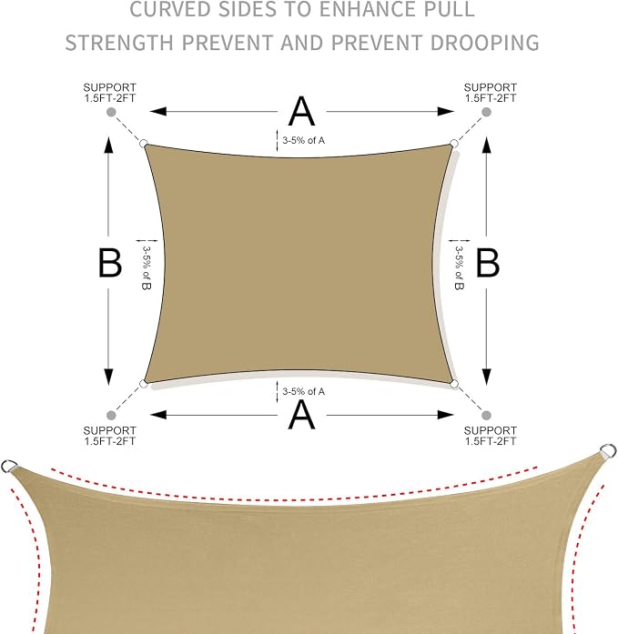 LOVE STORY 13' x 20' Rectangle Sun Shade Sail - Image 7