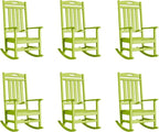 Outdoor Rocking Chair Set of 6, High Back Plastic Patio Rocking Chairs by Adiromoti