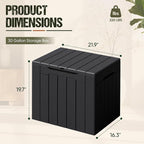 Flamaker Deck Box 30 Gallon, Waterproof Resin Small Storage Box - Image 2