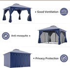 12'x12' Outdoor Gazebo, Heavy Duty Metal Frame Patio Canopy - Image 5