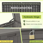 Devoko 100 Gallon Outdoor Storage Box, Waterproof Deck Box Lockable | Weather - Image 6