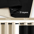 MIULEE Cream Beige 100% Blackout Curtains - Image 3