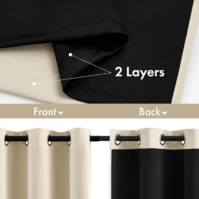 MIULEE Cream Beige Blackout Curtains - Image 3