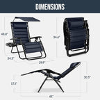 Best Choice Products Oversized Padded Zero Gravity Chair w/Canopy Headrest Cup - Image 2