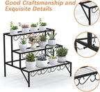 3-Tier Metal Plant Stand, Heavy Duty Flower Pot Display Rack | Heavy-duty metal - Image 3