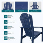 THOEOE Stackable Adirondack Chair Set of 2, HDPE Fire Pit Chairs Set of 2 | - Image 6