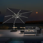 PURPLE LEAF Cantilever Umbrella 10' X 13' Double Top Solar LED Light, Stays - Image 2