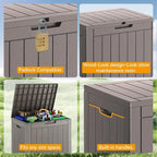32 Gallon Outdoor Storage Box 2 Pack All-Weather Deck Box - Image 3