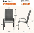 JEAREY Patio Dining Chairs Set of 6, Outdoor Stackable Dining Furniture Set - Image 3