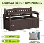 Greesum 80 Gallon Heavy-Duty Outdoor Storage Bench - Image 3