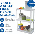 Gracious Living 3 Shelf Knect-A-Shelf Solid Light Duty Storage Unit 12 x 24 x - Image 4