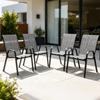 Majnesvon Outdoor Patio Chairs Set of 4, Stackable Patio Chairs, Front Porch by Majnesvon