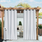 NICETOWN 2 Panels Thermal Outdoor Curtains Windproof W52xL72 Greyish White | by NICETOWN