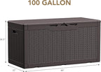 Devoko 100 Gallon Waterproof Resin Deck Box, Large Outdoor Storage Box | Indoor - Image 6
