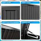 90 Gallon Waterproof Outdoor Storage Box, Resin Deck Box, Lockable Outside - Image 3