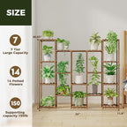 Bamworld Large Hanging Plant Stand Indoor Tall Plant Shelf Outdoor 14 Pots | - Image 6