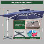 Cantilever Patio Umbrella with Cross Base and Cover Included - Image 5
