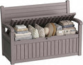 80 Gallon Outdoor Storage Bench, Waterproof Resin Deck Box by GYMHILL