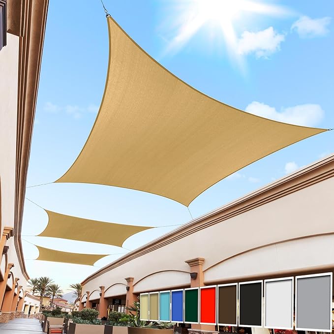 Royal Shade 6' x 11' Custom Size Sand Beige Rectangle Sunshade Sail by RoyalShade