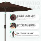 JEAREY 10 ft Outdoor Patio Umbrella w/Tilt and Crank - Image 2