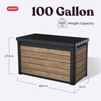 Keter Signature Collection 100 Gallon Resin Deck Box Organization Box and - Image 2
