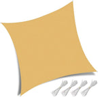 10' x 10' Rectangle Sun Shade Sail, 185 GSM HDPE, Sand | 95% UV block, - Image 2