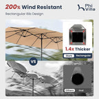PHI VILLA 15ft Large Outdoor Patio Umbrella - Image 3