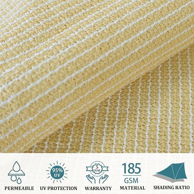 Shade&Beyond 6'x9' Sun Shade Sail Canopy Rectangle, UV Block Breathable Curved - Image 3