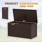Flamaker 250 Gallon Resin Deck Box, XXL Waterproof Storage Box - Image 8
