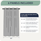 Outdoor Curtains for Patio Waterproof 6 Panels, Porch Sun Shade | Weatherproof - Image 7