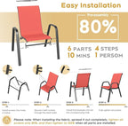 Patio Dining Chairs Set of 4 Outdoor Stackable Dining Chairs - Image 6