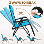 Yaheetech 26" Zero Gravity Recliners Adjustable Set of 2, Light Blue | Outdoor - Image 5