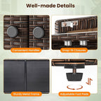 Tangkula Rattan Outdoor Storage Cabinet, Patiojoy Outdoor Cabinet - Image 7