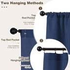 Outdoor Curtains for Patio Waterproof Rod Pocket 6 Pcs 54x95 Inch Navy | - Image 3